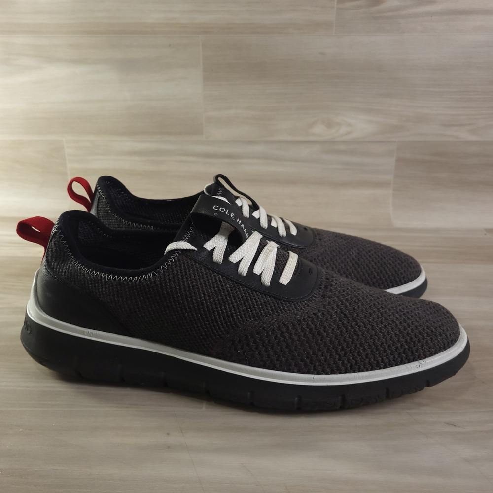 Cole Haan Zerogrand Stitchlite Sneakers Mens 12M Black Grey C31402 Knit Oxfords